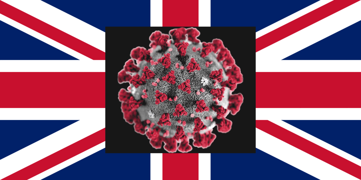 Britisk flagg med koronavirus
